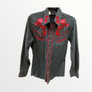 Vintage Black Pearl Button Western Shirt